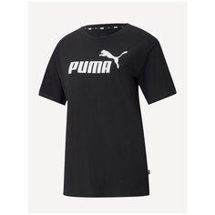 Футболка спортивная PUMA Ess Logo Boyfriend Tee, размер L, puma black