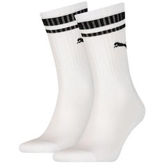 Носки PUMA CREW HERITAGE STRIPE 2P, размер 43-46, white/black