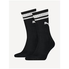 Носки PUMA CREW HERITAGE STRIPE 2P, размер 39-42, black