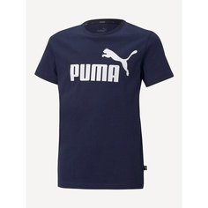 Футболка спортивная PUMA Ess Logo Tee, размер 110, peacoat
