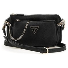 Сумка кросс-боди GUESS, фактура зернистая, черный