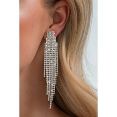 Серьги клипсы, серебряный Бантами