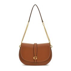 Сумка кросс-боди GUESS, фактура гладкая, коньячный