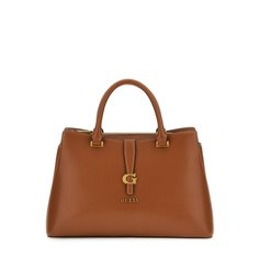 Сумка тоут GUESS, фактура гладкая, матовая, коньячный
