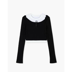 Лонгслив Gloria Jeans, размер 14+/170-176, белый/черный