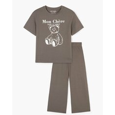 Пижама Gloria Jeans, размер 8-10л/134-140, серый