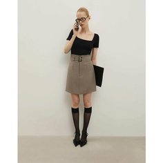 Юбка Gloria Jeans, размер XXS (36-38), белый, бежевый