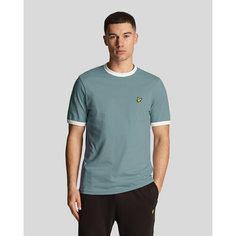 Футболка Lyle & Scott Ringer T-Shirt, размер M, голубой, белый