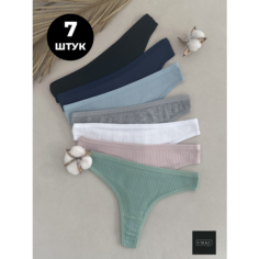 Трусы VIKKI., комплект из 7 шт., размер 40-42, серый, голубой, белый, черный, синий, зеленый, пыльная роза