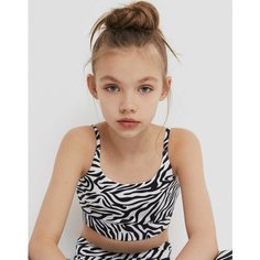 Топ Gloria Jeans GJ COOL, размер 12-14л/158-164, черный/белый