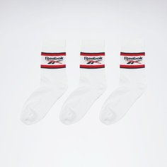 Носки Reebok, комплект, 3 пары, размер 40/42 EU, белый