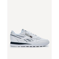 Кеды Reebok Classic Leather, размер 7,5 US, белый/белый/синий