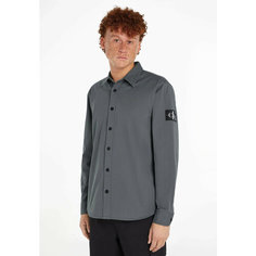 Рубашка Calvin Klein Jeans Monologo Badge Relaxed, размер L, серый