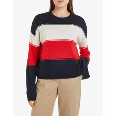 Свитер TOMMY HILFIGER, размер S, , белый/красный/темно-синий