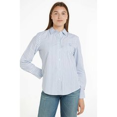Рубашка TOMMY HILFIGER, размер 38, белый/голубой