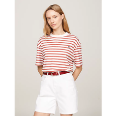Футболка TOMMY HILFIGER, размер S, White/ Terra Red