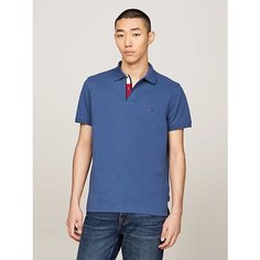Поло TOMMY HILFIGER Tipped Placket Flag Embroidery, размер XXL, aegean sea