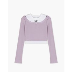 Лонгслив Gloria Jeans, размер 12-14л/158-164, белый/сиреневый