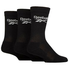 Носки Reebok, комплект, 3 пары, размер 40/42 EU, черный