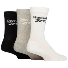 Носки Reebok, комплект, 3 пары, размер 40/42 EU, белый/серый/черный