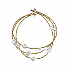 Комплект украшений VERUSCHKA JEWELRY, жемчуг пресноводный культивированный, длина 35 см, белый