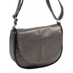 Сумка кросс-боди , фактура гладкая, серый, золотой Unvers Leather Istanbul