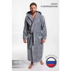Халат , размер XL, светло-серый Нет бренда