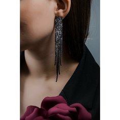 Серьги, искусственный камень, стекло, фиолетовый Бантами