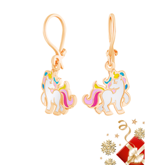 Серьги Ювелир Карат, серебро, 925 проба, золочение, эмаль, , золотистый
