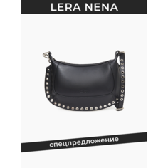 Сумка хобо Lera Nena, фактура гладкая, чёрный