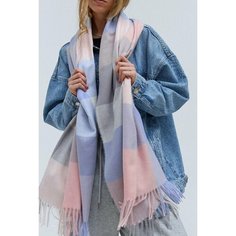 Палантин Cashmere, голубой/розовый