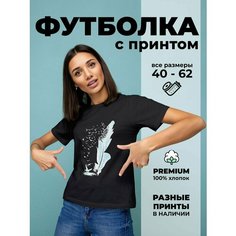 Футболка DARIART Перо птицы, 1 шт., размер XS, черный