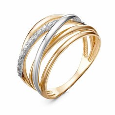 Кольцо Diamant online, красное золото, 585 проба, фианит, размер 17.5, прозрачный