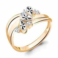 Кольцо Diamant online, красное золото, 585 проба, фианит, размер 16, прозрачный