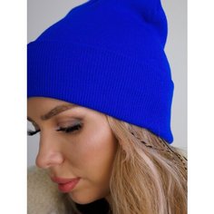 Шапка бини женская шапка Бини, размер универсальный, синий Fashion Classic