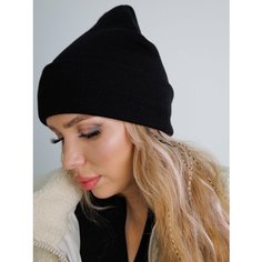Шапка бини женская шапка Бини, размер универсальный, черный Fashion Classic