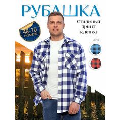 Рубашка , размер 48, белый/синий Нет бренда