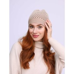 Шапка MI ROPA Шапка "Кроше" вязаная сетка, размер 50/56, бежевый