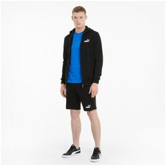 Толстовка спортивная PUMA ESSENTIALS SMALL LOGO FLEECE FULL-ZIP HOODIE, размер S, , чёрный