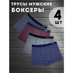Трусы , комплект из 4 шт., размер 46, серый, бордовый SPB Retail