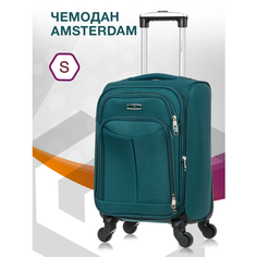 Чемодан Lcase Amsterdam, 34 л, размер S, зеленый