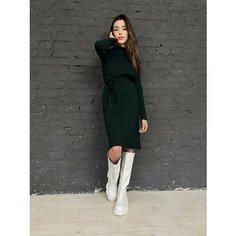 Платье Теплое трикотажное женское платье MATRESHKA_LOVE, размер onesize, изумрудный ​Crystal
