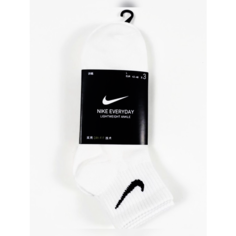 Носки NIKE Everyday Lightweight Ankle, комплект, 3 пары, размер 38-42, белый