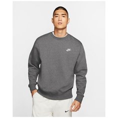 Свитшот спортивный NIKE M NSW CLUB CRW BB, размер L, , charcoal heather/white