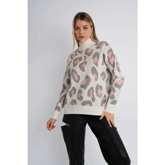 Свитер H&T Collection, размер 42-48, , кремовый/розовый