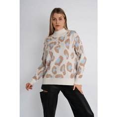 Свитер H&T Collection, размер 42-48, , коричневый, голубой