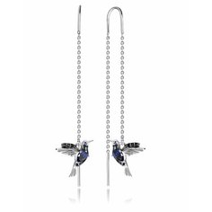 Серьги VALTERA, серебро, 925 проба, , серебристый, синий