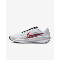 Кроссовки NIKE Downshifter 13, размер 9 US, white/light smoke grey/black/fire red