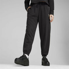 Брюки спортивные PUMA TEAM Womens Relaxed Sweatpants, размер 48, , puma black