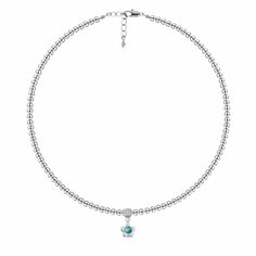 Чокер Oh Mary Did, гематит, жемчуг Swarovski синтетический, длина 37 см, бирюзовый